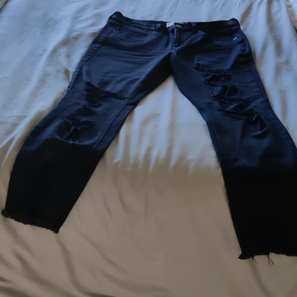Size 15 Mudd black distressed skinny jeans